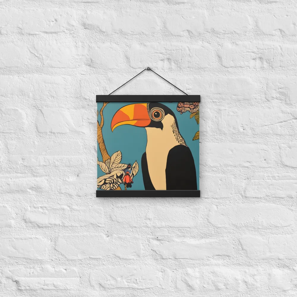 Tropical Majesty: The Toucan at Rest | Poster With Black Wood Hanger | 12″×12″