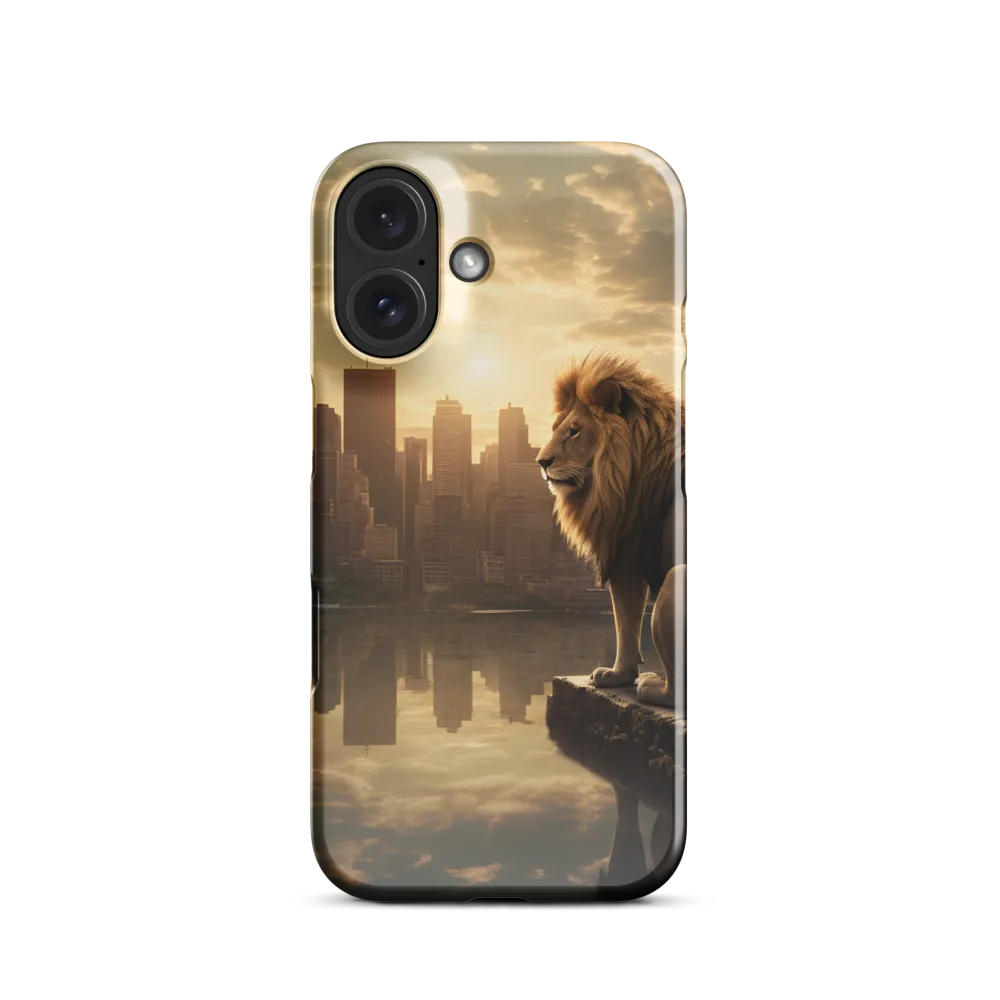 The Lion's Gaze Over the Urban Symphony | Phone Case |  16 | Snap Case | Glossy