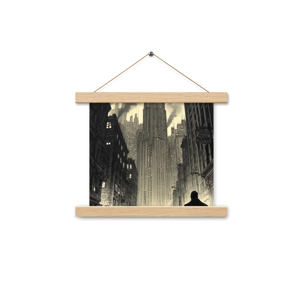 Echoes of the City | Poster With Oak Wood Hanger | 10″×10″