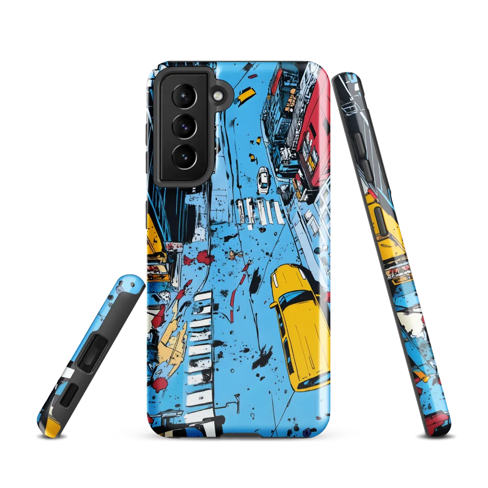 Urban Chaos: Aerial View of City Life | Phone Case |  S21 | Tough Case | Glossy
