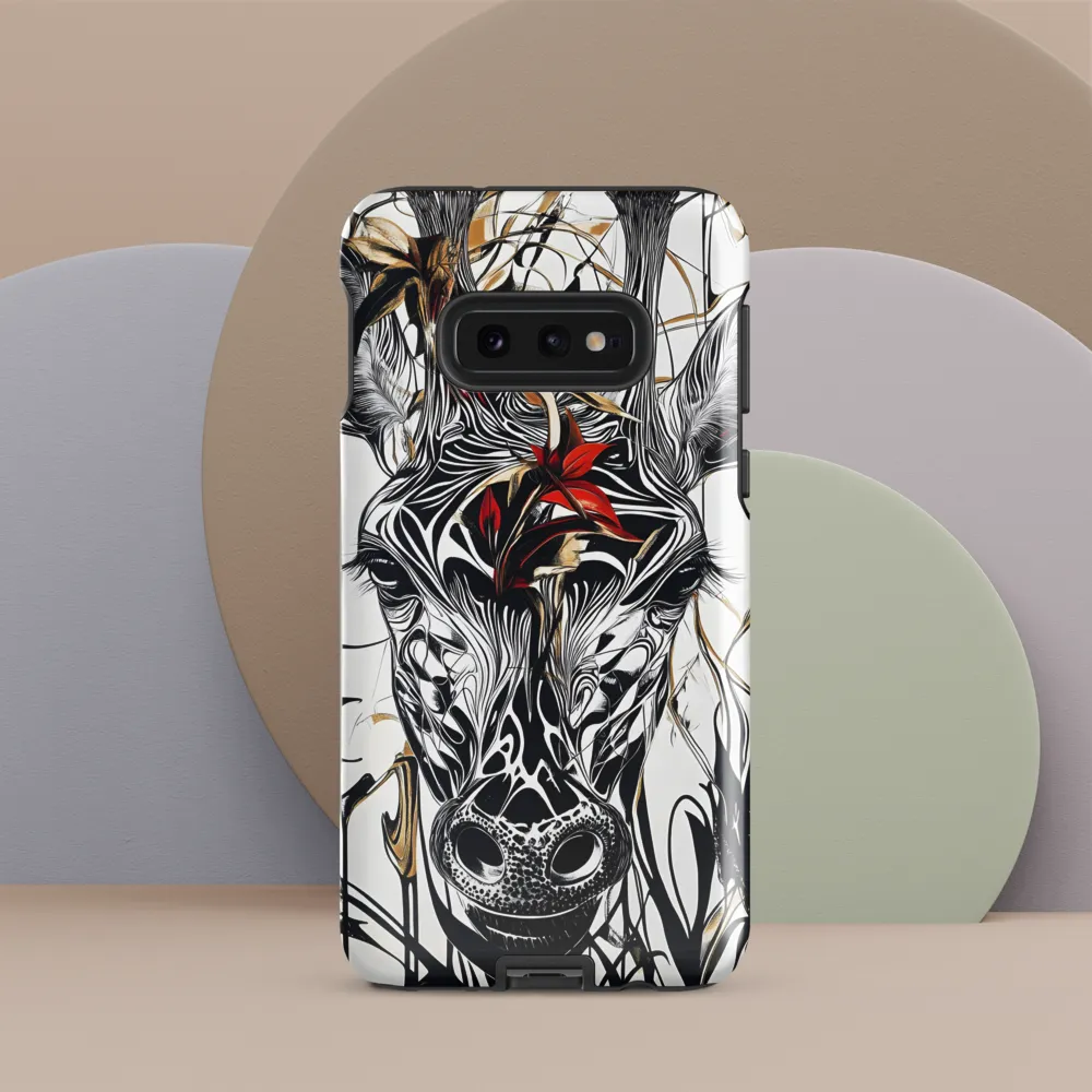 Floral Elegance: The Giraffe's Portrait