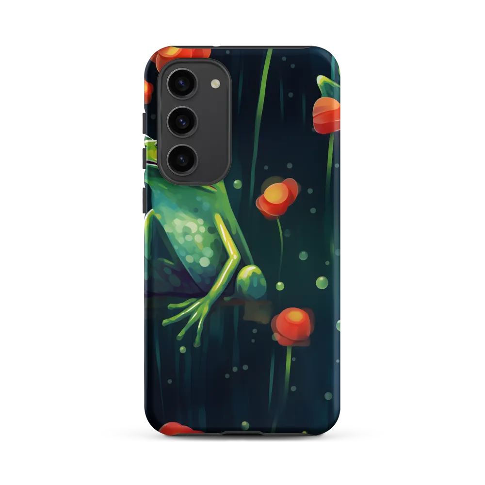 Playful Frogs in a Lush Pond