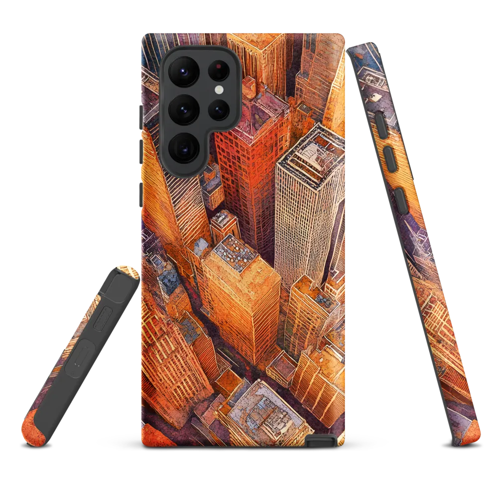 Urban Symphony in Orange and Purple