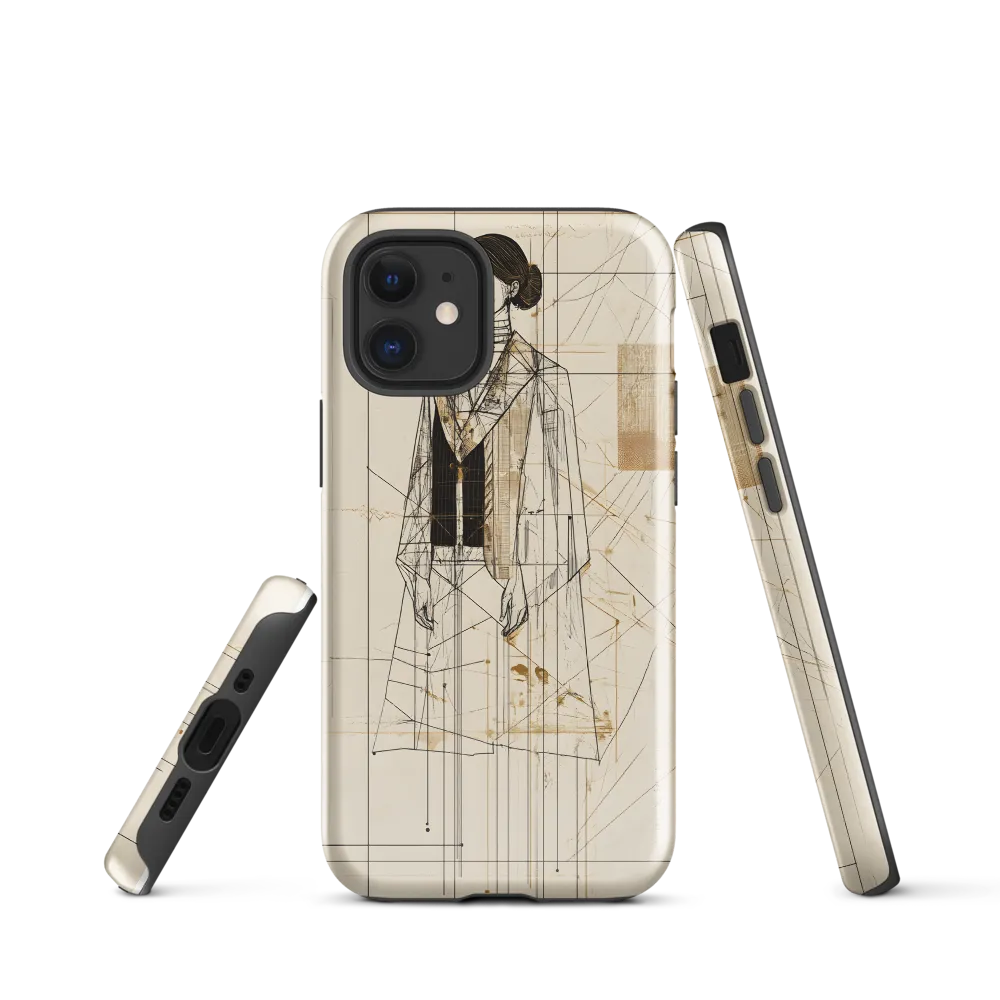 Elegance in Lines | Phone Case |  12 mini | Tough Case | Glossy