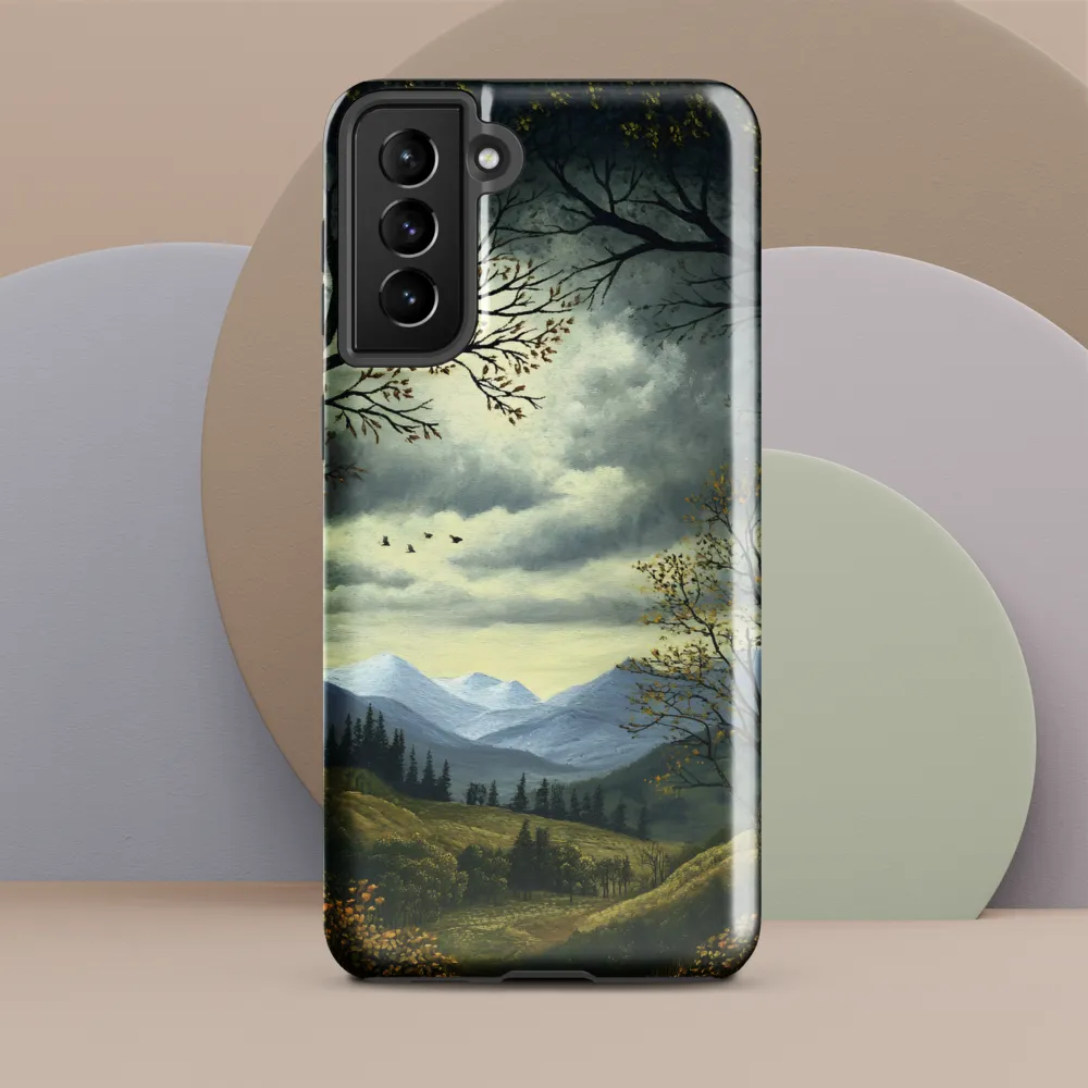 Nature's Embrace: A Tranquil Mountain Landscape | Phone Case |  S21 Plus | Tough Case | Glossy
