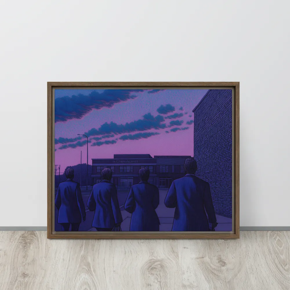 The Twilight Stroll | Canvas with Brown Frame | 16″×20″
