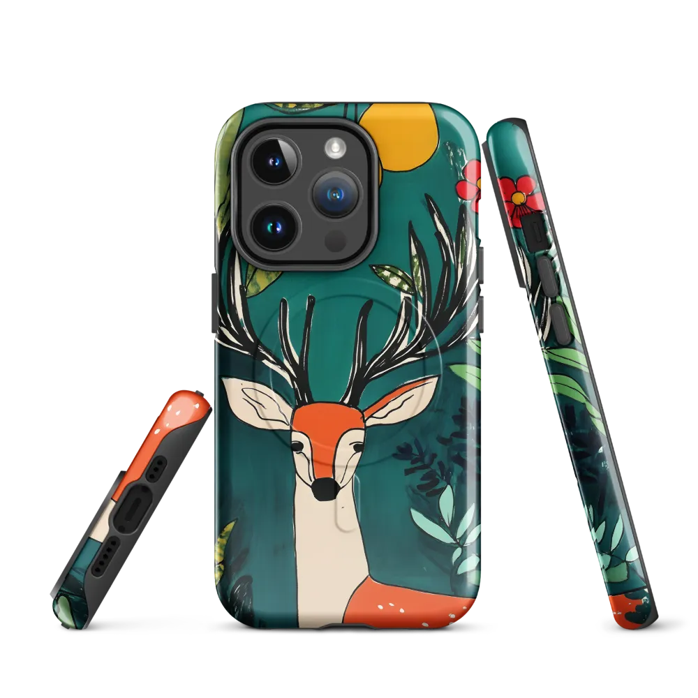 Nature's Embrace: The Majestic Deer | Phone Case |  14 Pro | MagSafe® Tough Case | Glossy