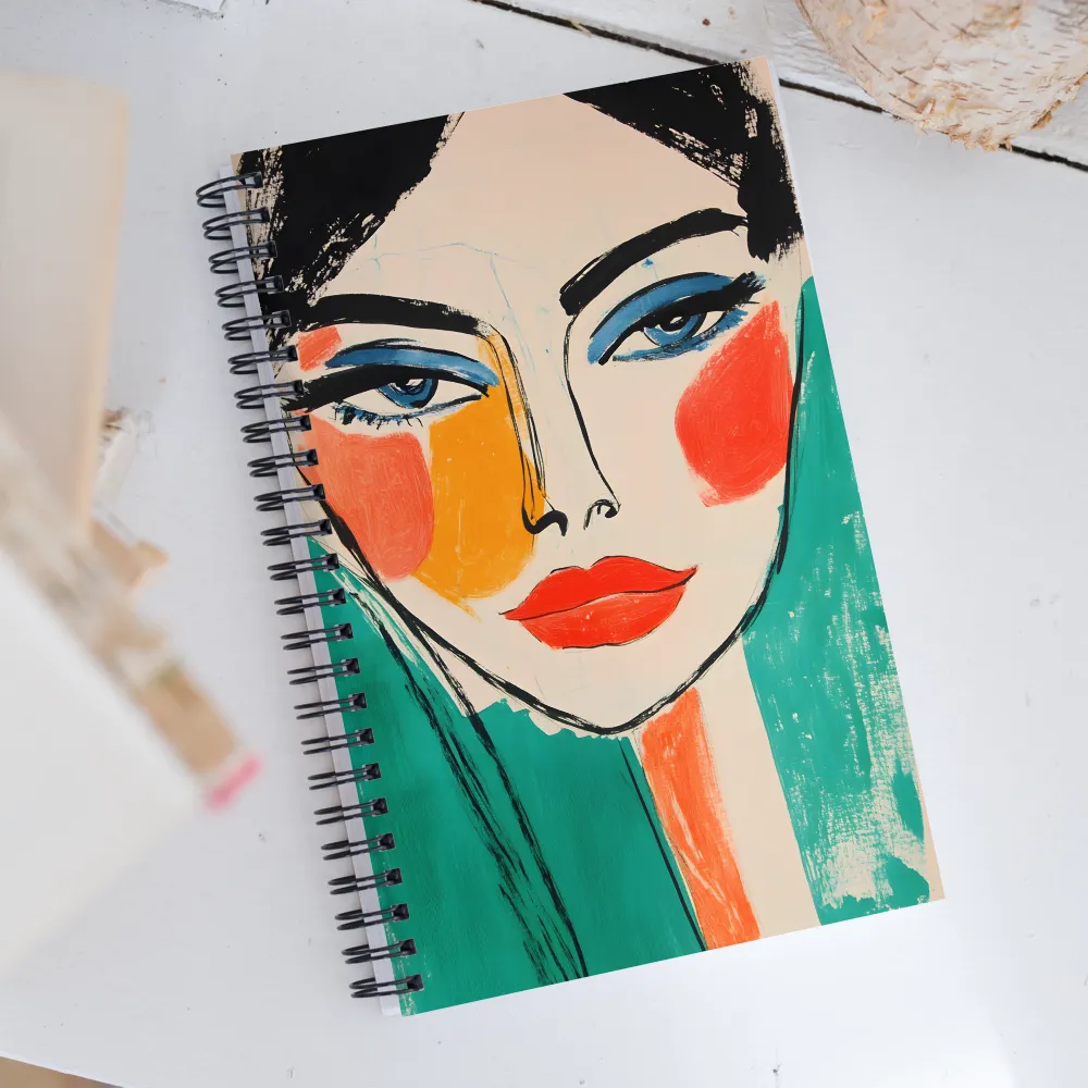 Vivid Portrait of a Modern Muse | Spiral Notebook