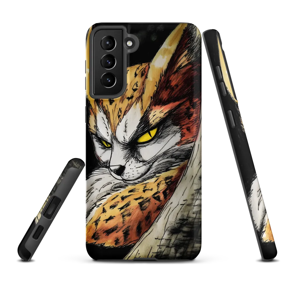 Fierce Gaze of the Wild Cat | Phone Case |  S21 Plus | Tough Case | Matte