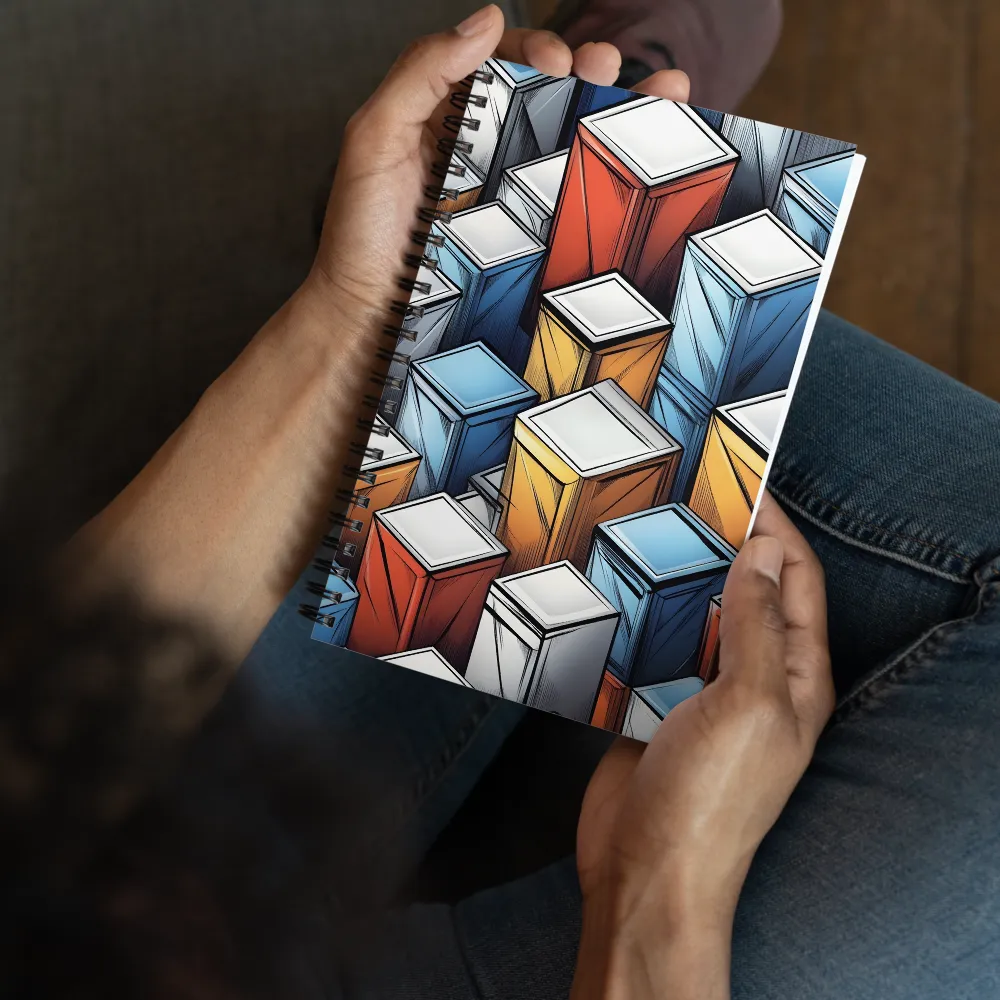 Geometry of Colorful Containers | Spiral Notebook