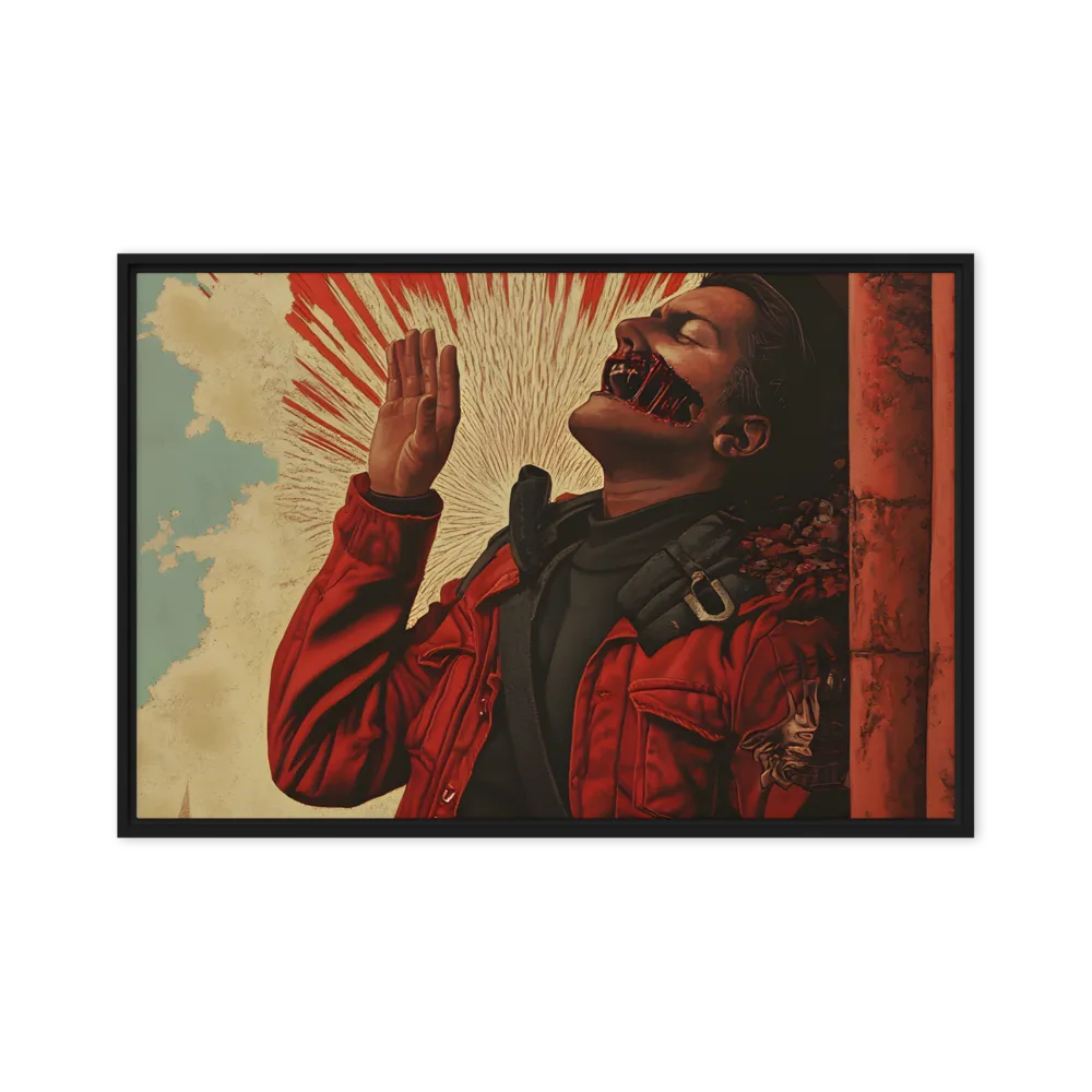 Defiant Echoes of Ruin | Canvas with Black Frame | 20″×30″