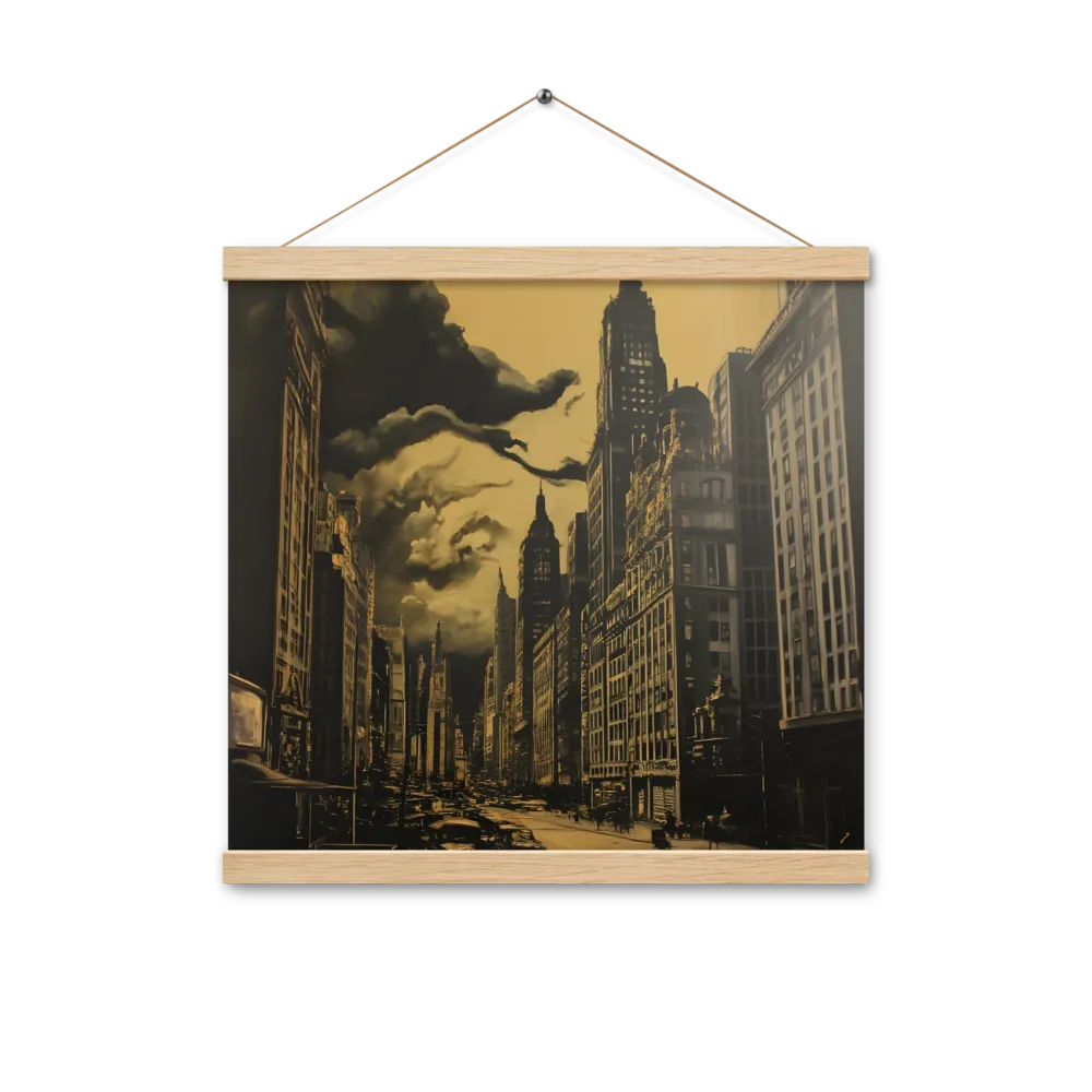 Echoes of a Forgotten Skyline | Poster With Oak Wood Hanger | 16″×16″