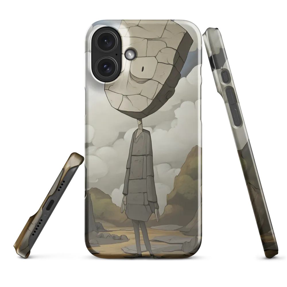 Whimsical Stone Figure in a Rocky Landscape | Phone Case |  16 Plus | Snap Case | Glossy