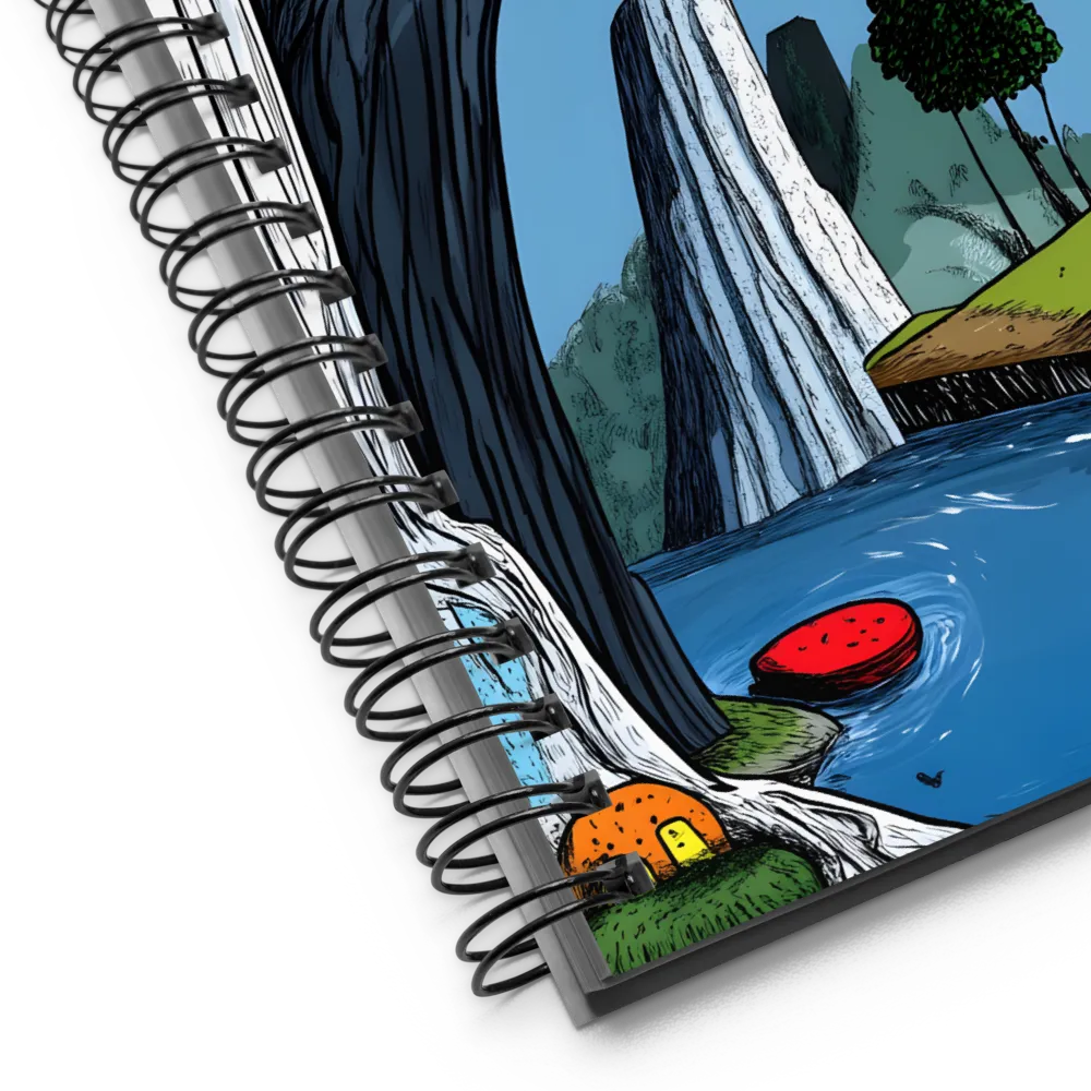 Whimsical Cliffside Reflections | Spiral Notebook