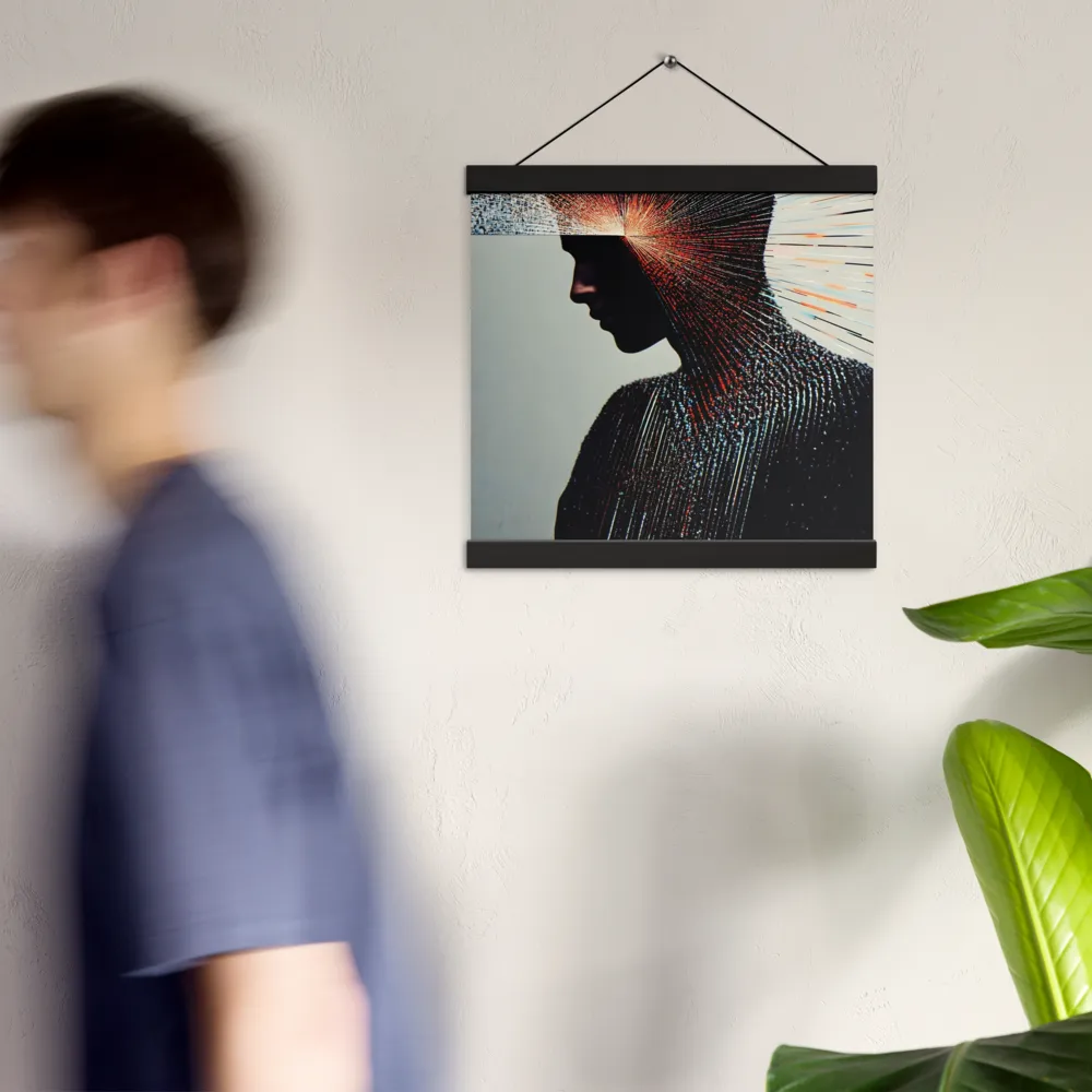 Radiant Reflection: An Abstract Journey of Thought | Poster With Black Wood Hanger | 12″×12″