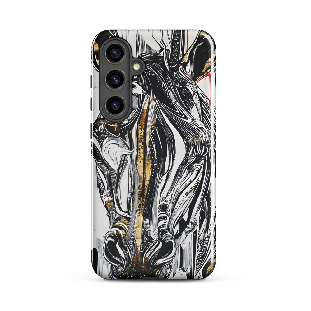 Ethereal Majesty: The Abstract Zebra | Phone Case |  S24 Plus | Tough Case | Glossy