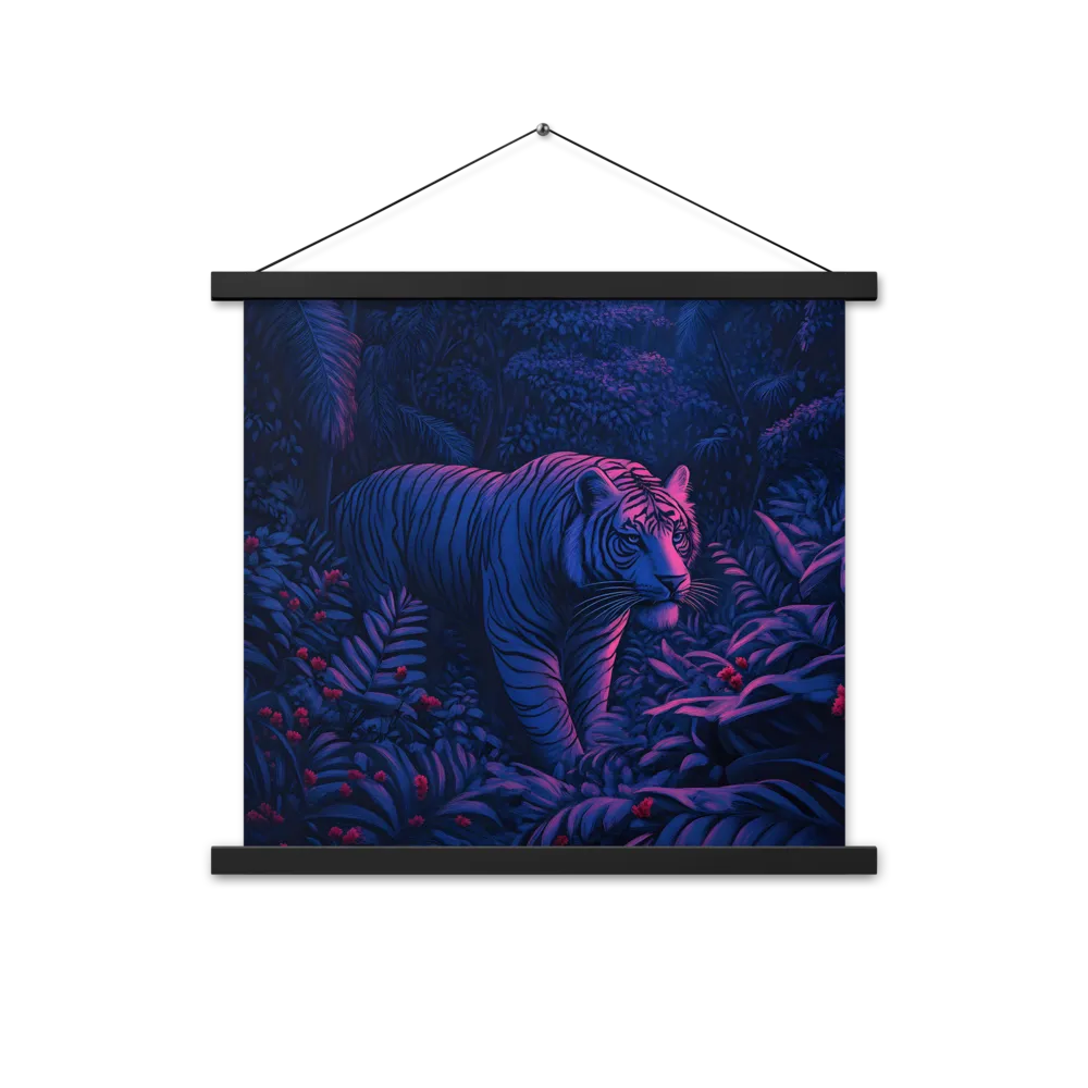 Mystic Prowler: The White Tiger in the Jungle | Poster With Black Wood Hanger | 18″×18″