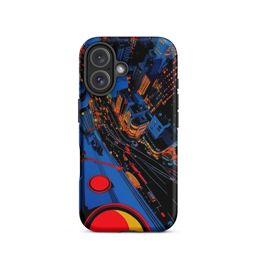 Vibrant Nightscape: A Futuristic City Overlook | Phone Case |  16 | Tough Case | Matte