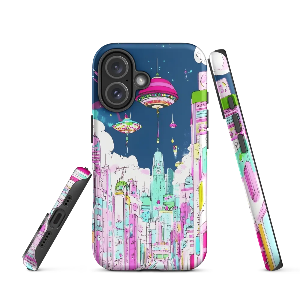 Futuristic Cityscape with Floating Structures | Phone Case