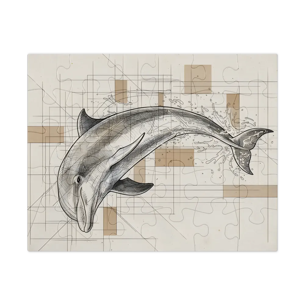 Dolphin Study 
 Jigsaw Puzzle in Tin Box