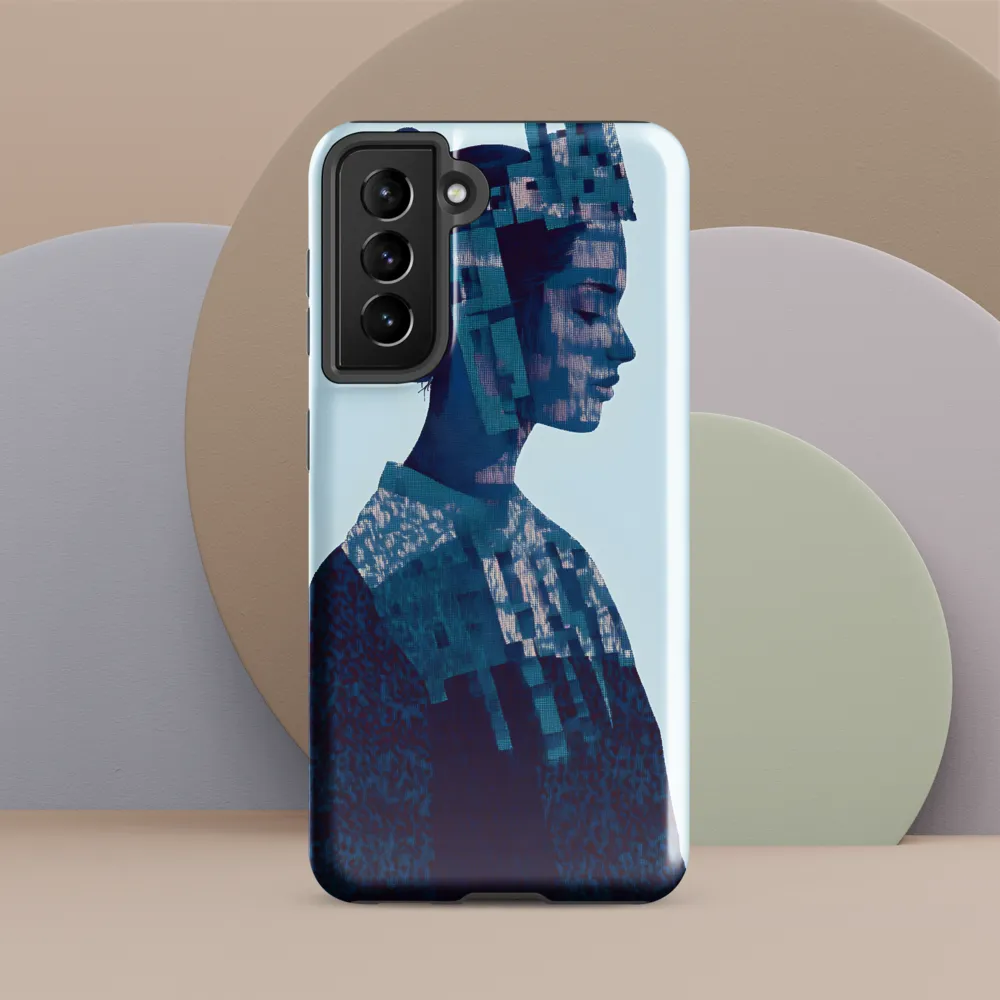 Digital Portrait in Abstract Blue