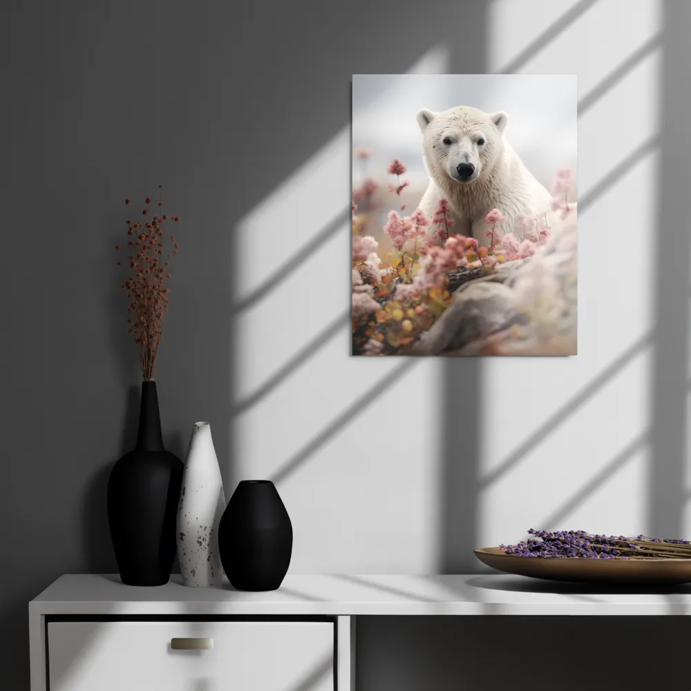 Curiosity Among Blooms: The Polar Bear