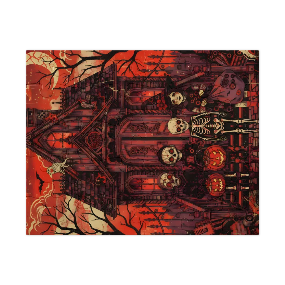 Haunted House Trick‑or‑Treaters 
 Jigsaw Puzzle in Tin Box
