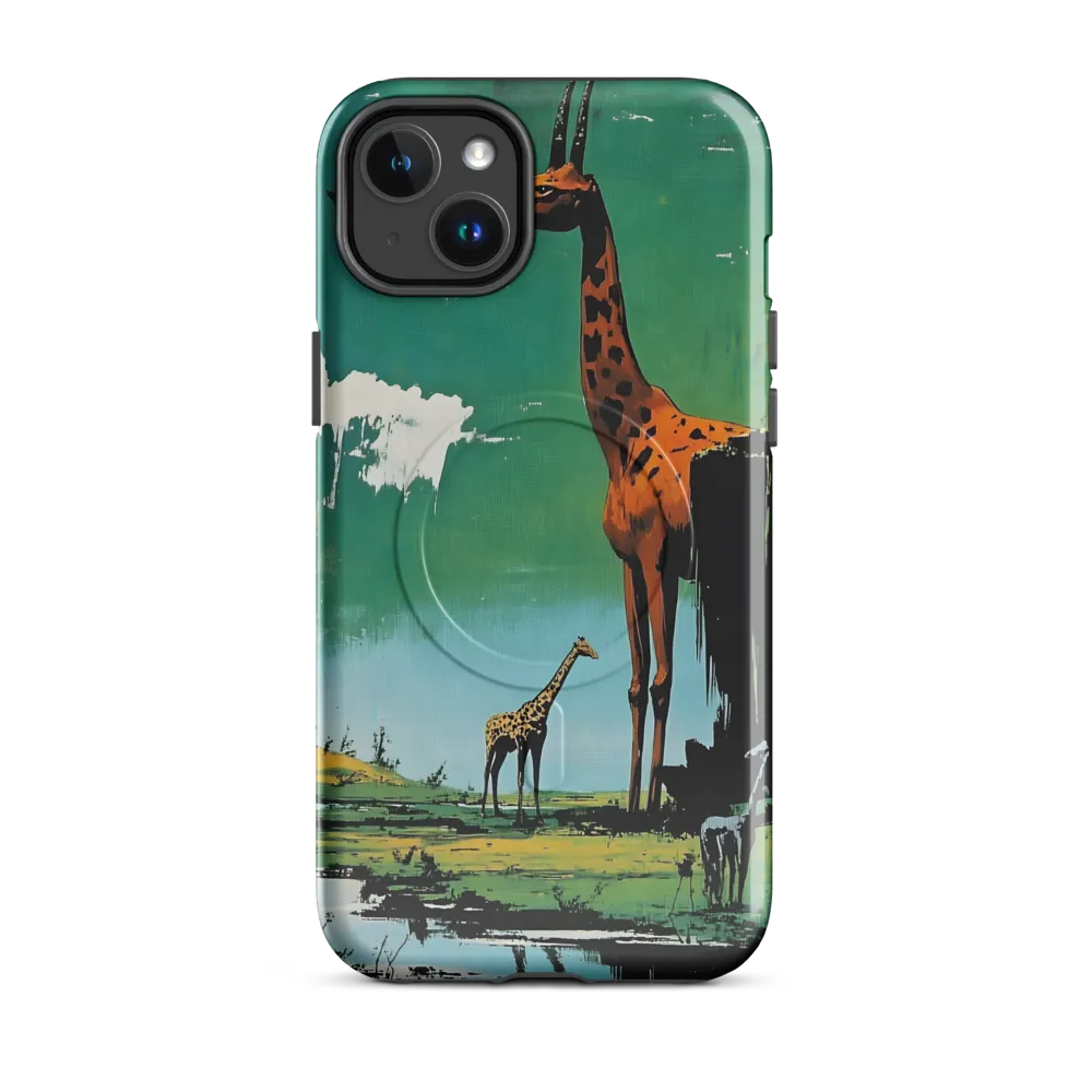 Giraffe Reverie | Phone Case |  14 Plus | MagSafe® Tough Case | Glossy