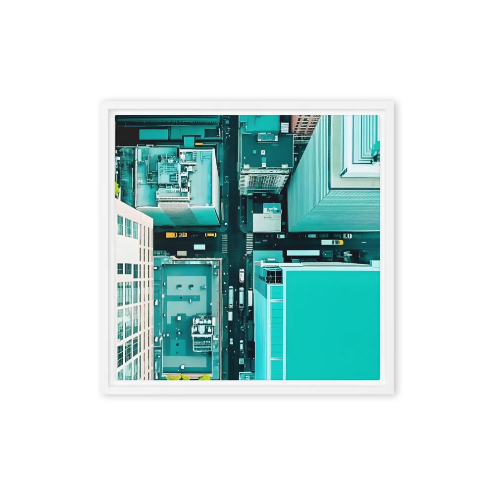Urban Geometry: Aerial Perspective | Canvas with White Frame | 16″×16″