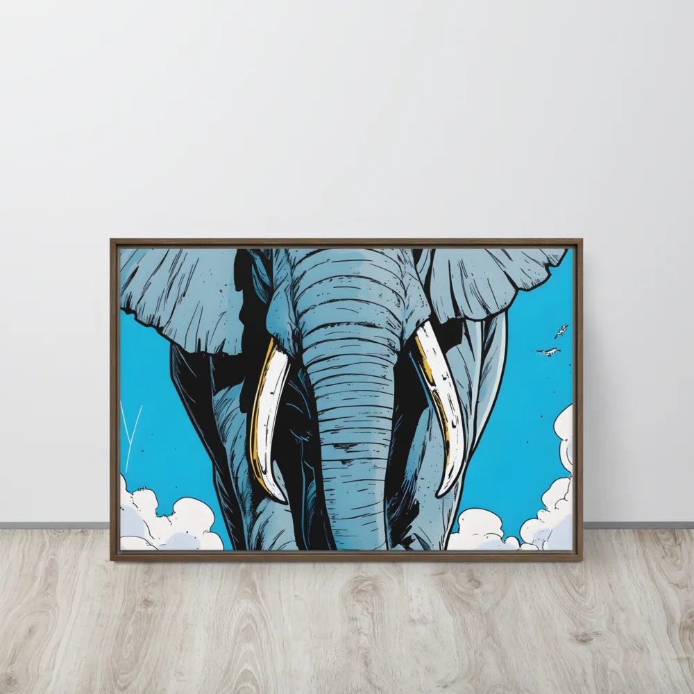 Majestic Presence: The Elephant | Canvas with Brown Frame | 20″×30″