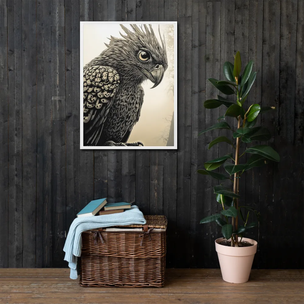 Majestic Owl in Detail | Canvas with White Frame | 24″×32″