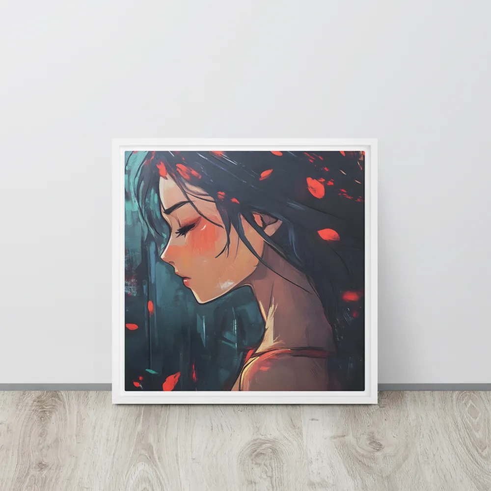 Whispers of Melancholy | Canvas with White Frame | 16″×16″