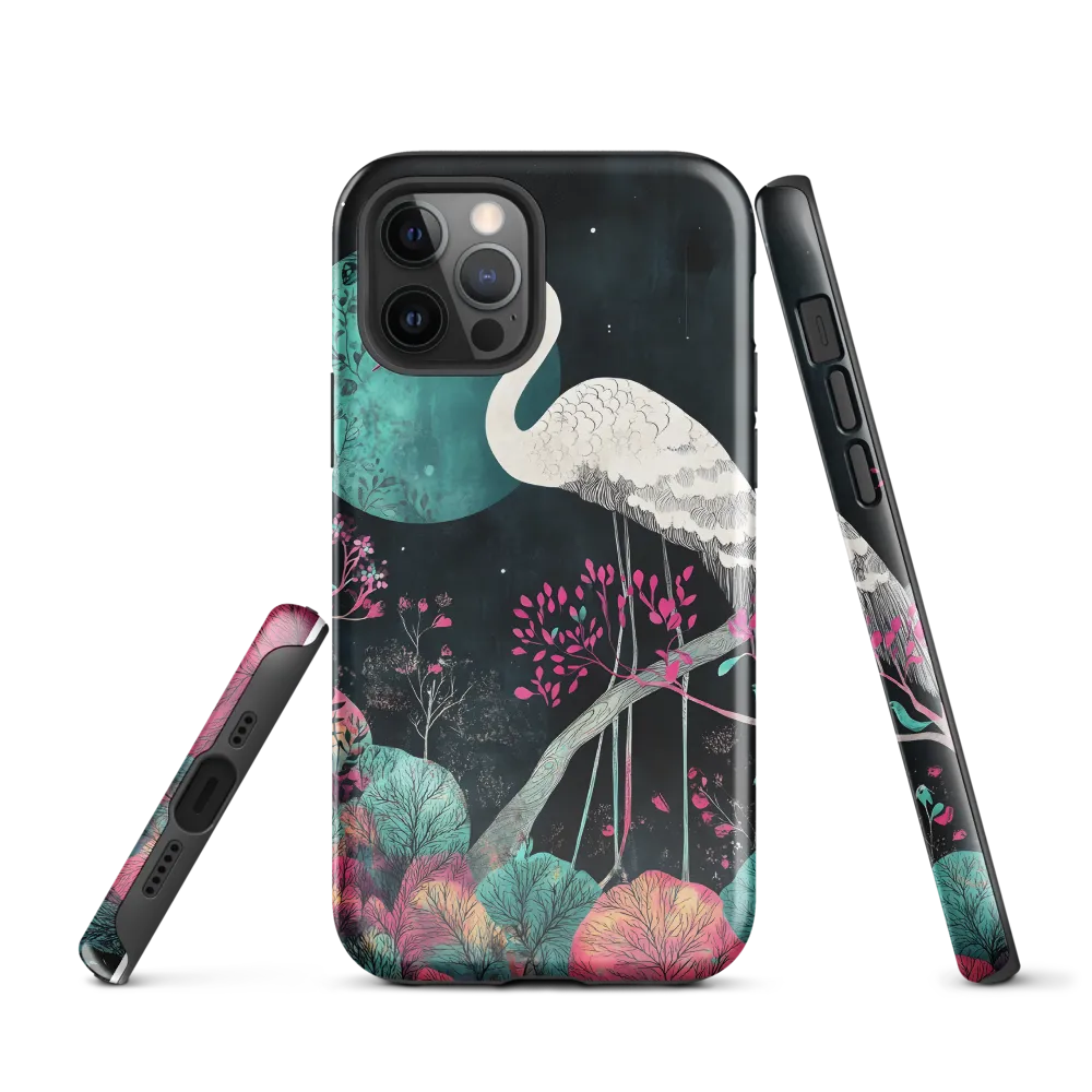Ethereal Presence: Heron in a Floral Dreamscape