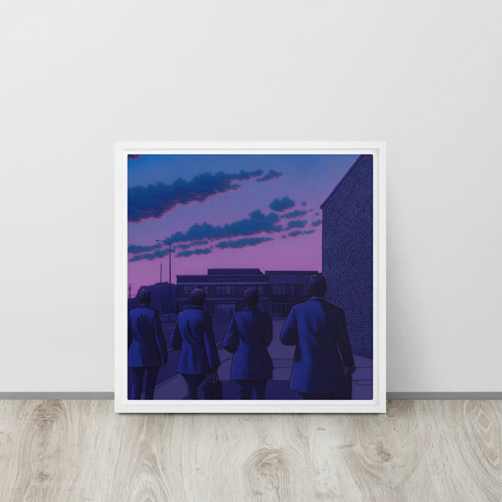 The Twilight Stroll | Canvas with White Frame | 16″×16″