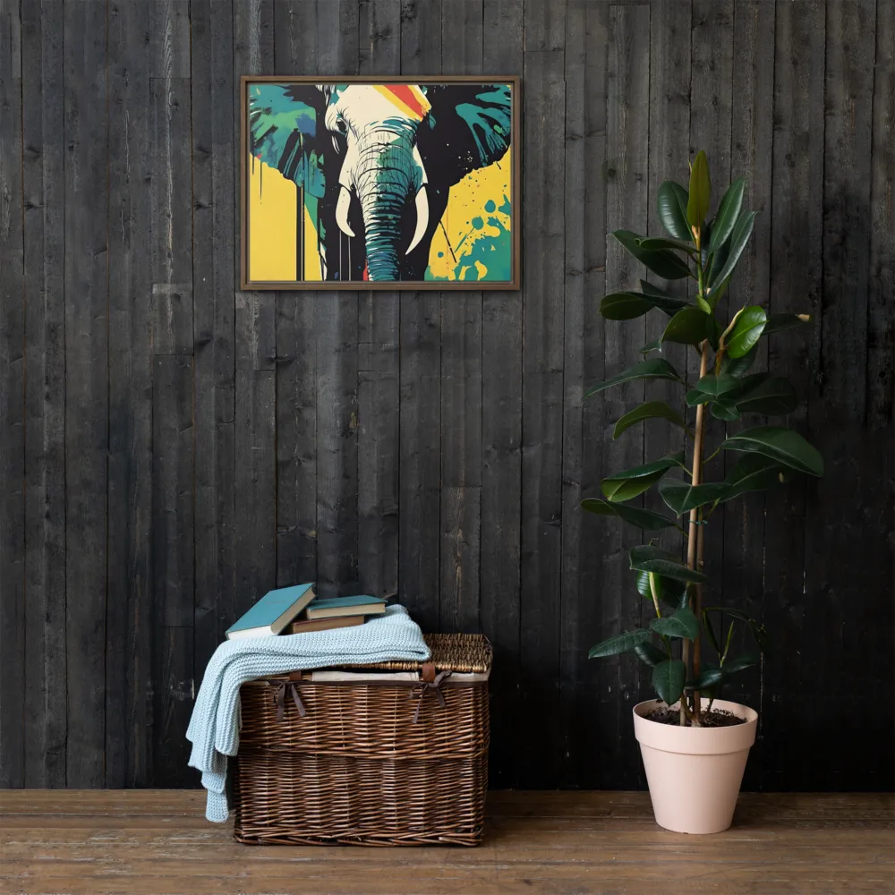 Elegance of the Wild: A Colorful Harmony | Canvas with Brown Frame | 18″×24″