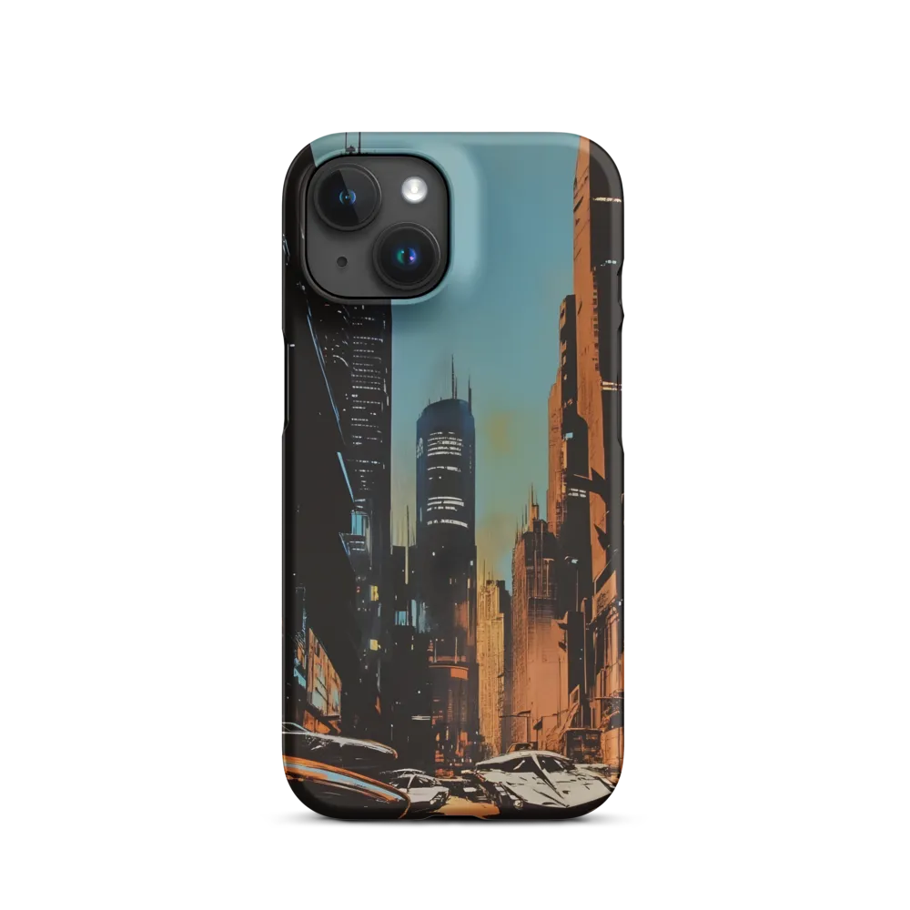 Futuristic Cityscape in Blue and Orange