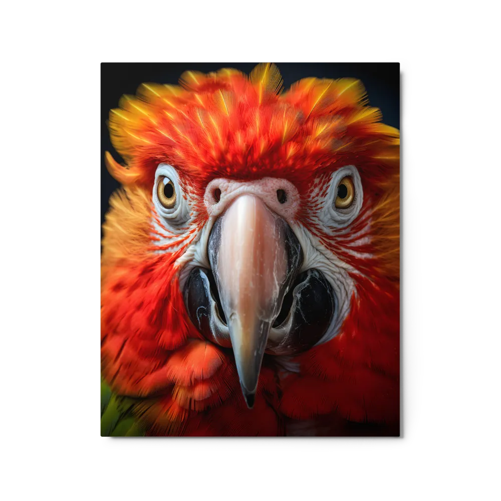 The Fiery Gaze of the Parrot | Metal Print | 16″×20″
