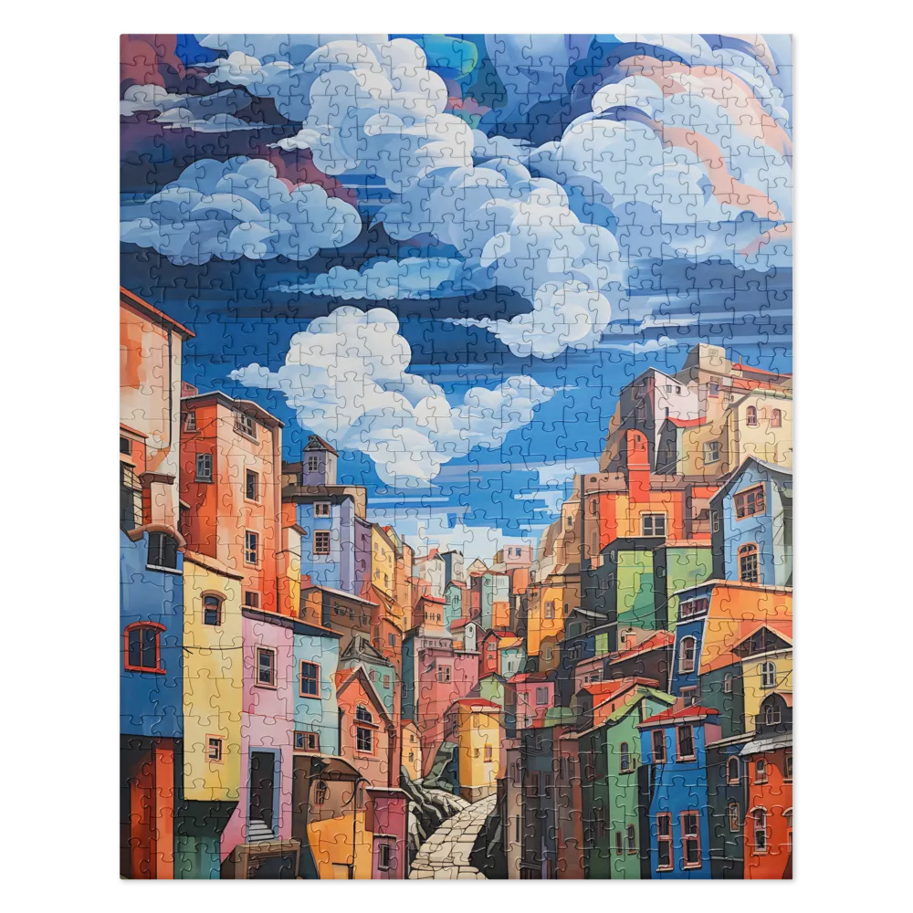 Whimsical Heights: A Vibrant Cityscape | Jigsaw Puzzle | 520 pieces