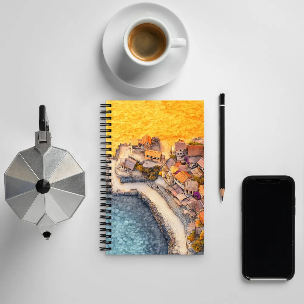 Tranquil Coastal Village Retreat | Spiral Notebook