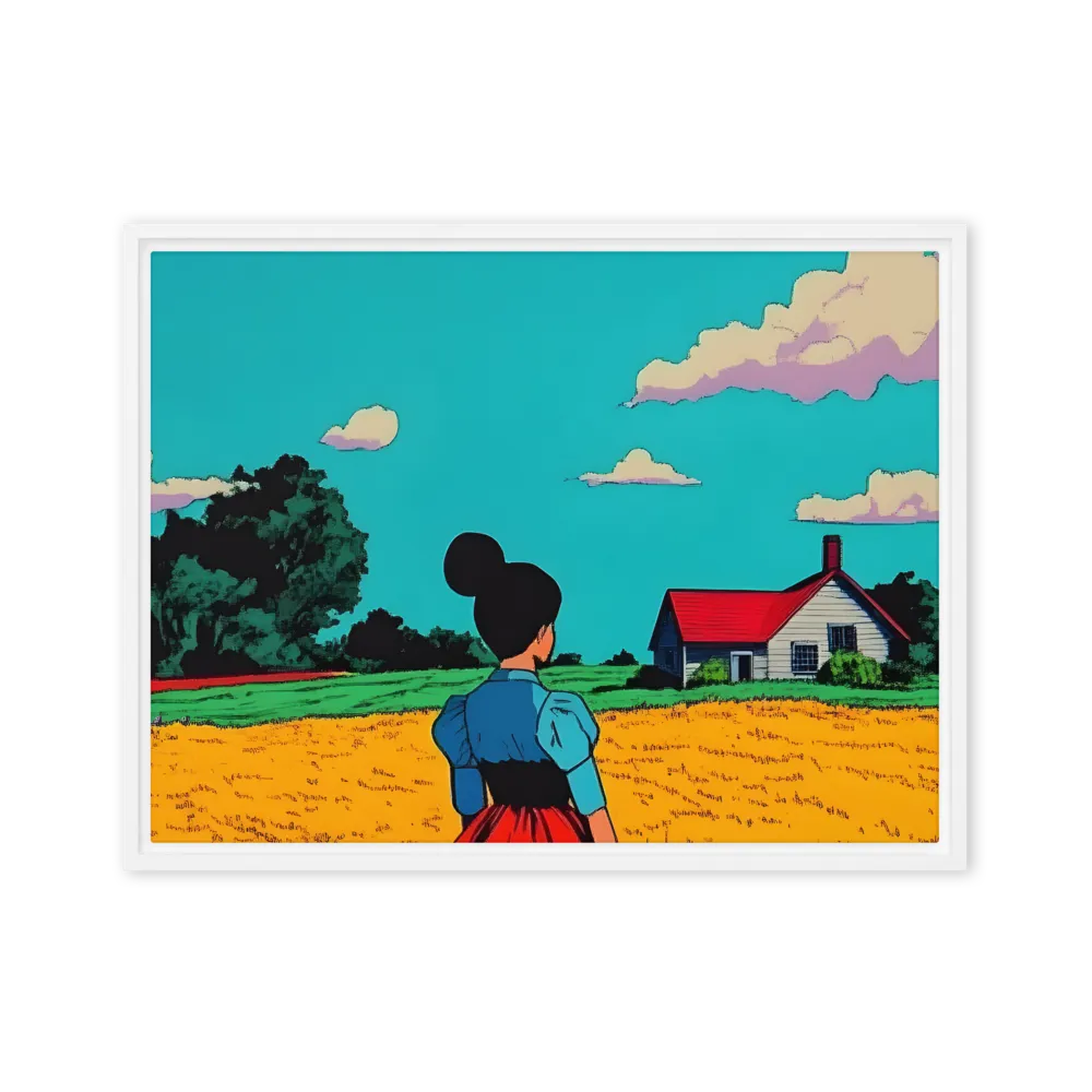 Whispers of a Sunlit Meadow | Canvas with White Frame | 18″×24″