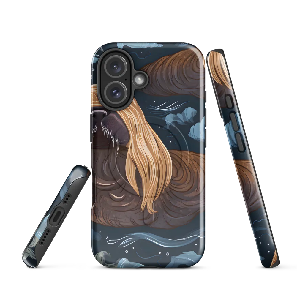 Whimsical Walruses in Deep Blue
