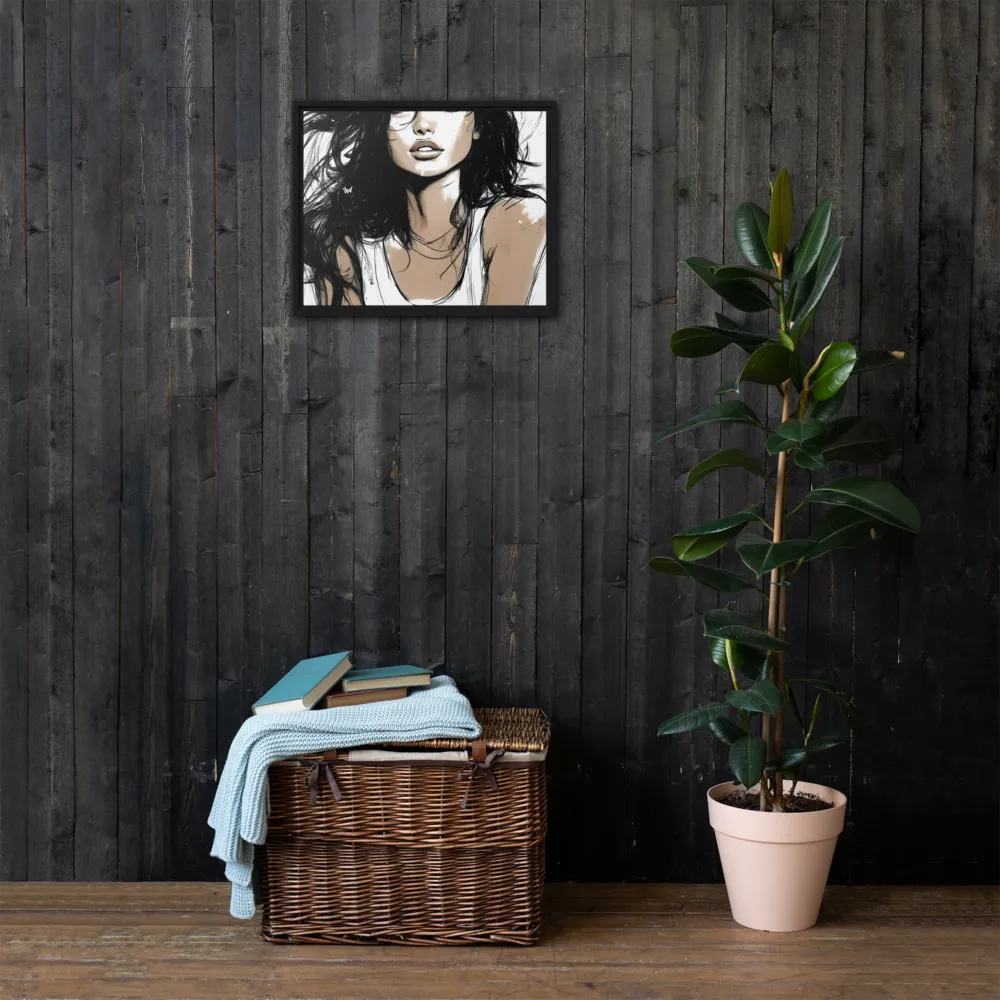 Whispers of Elegance | Canvas with Black Frame | 16″×20″