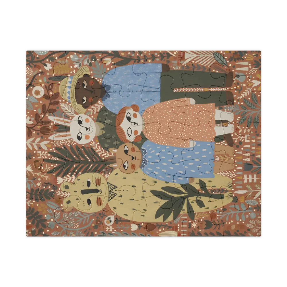 Garden Gathering 
 Jigsaw Puzzle in Tin Box