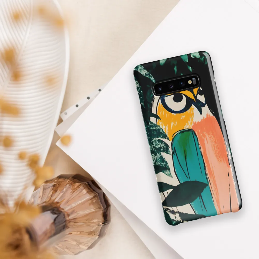 Camouflaged Majesty: The Abstract Owl | Phone Case |  S10 Plus | Snap Case | Glossy