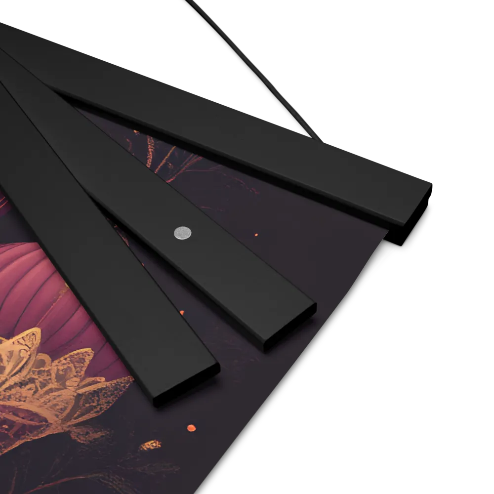 Ornate Harmony: A Digital Floral Architecture | Poster With Black Wood Hanger | 16″×16″