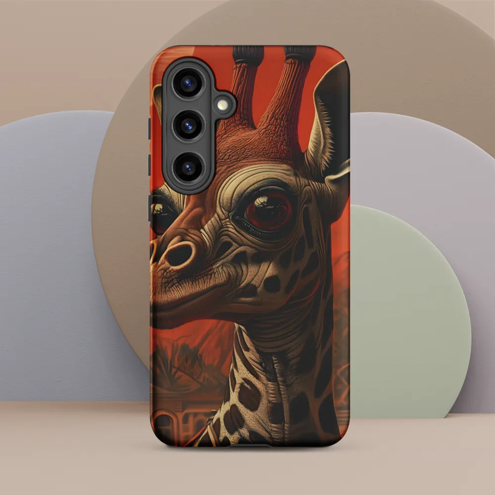 Whimsical Giraffe in an Orange Dreamscape