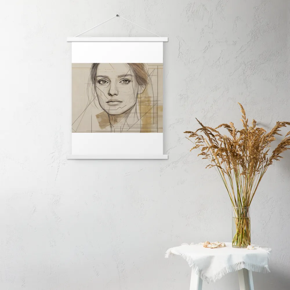 Geometric Elegance: A Modern Portrait | Poster With White Wood Hanger | 18″×24″