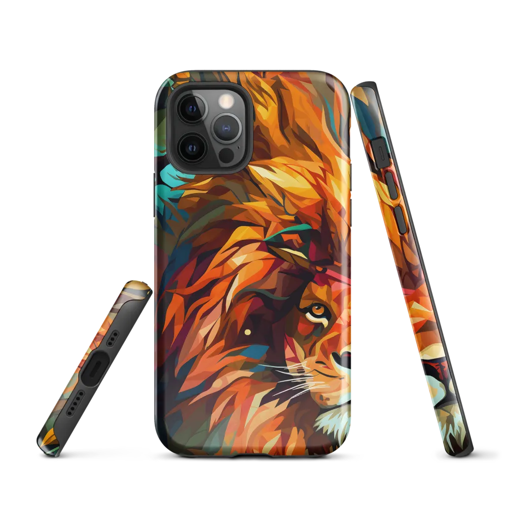 Majestic Gaze: The Polygonal Lion