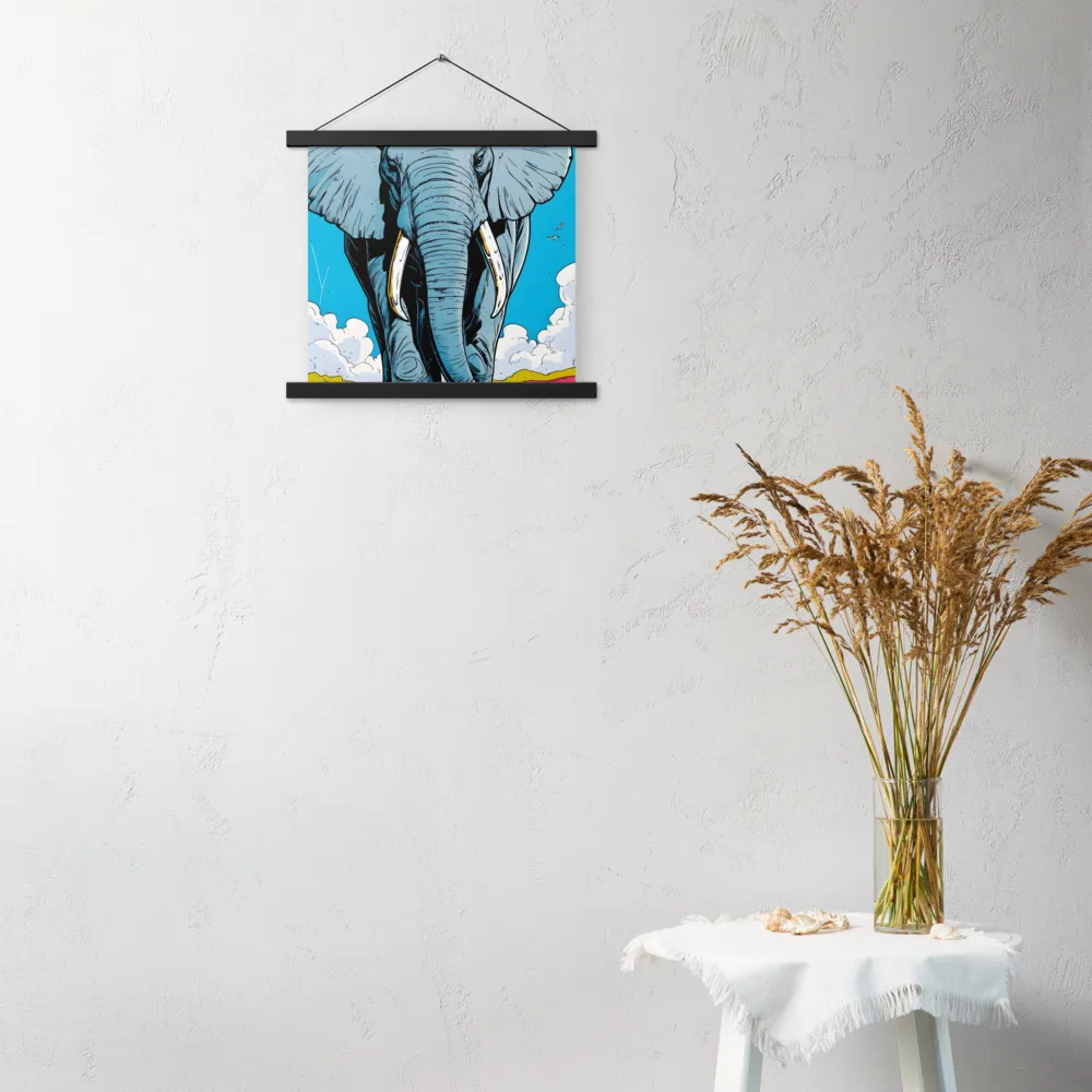 Majestic Presence: The Elephant | Poster With Black Wood Hanger | 14″×14″