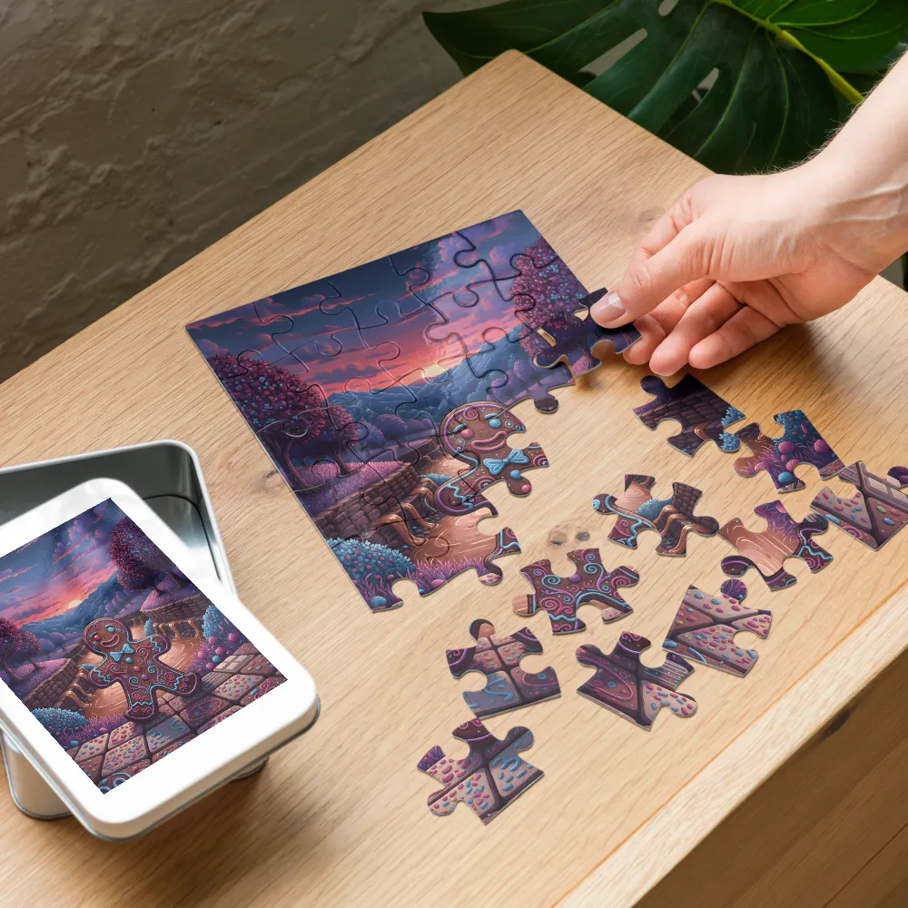 Gingerbread Sunset 
 Jigsaw Puzzle in Tin Box
